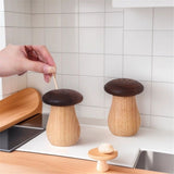2 pack Toothpick Holder, Cute Mushroom Toothpick Dispenser,Wooden Toothpick Container for Kitchen Home Restaurant Birthday Hostess Thanksgiving Christmas Gift for Friend Family Wood Decoration