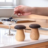 2 pack Toothpick Holder, Cute Mushroom Toothpick Dispenser,Wooden Toothpick Container for Kitchen Home Restaurant Birthday Hostess Thanksgiving Christmas Gift for Friend Family Wood Decoration