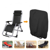 2Pcs Outdoor Zero Gravity Folding Chair Cover Waterproof, Folding Chair Storage Covers All Weather, Dustproof 210D Oxford Anti Zero Gravity Chair Cover, Black (110*71cm，Only chair cover)