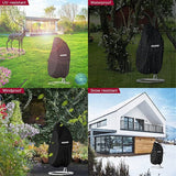 Lawn egg chair cover, indoor and outdoor blinds terrace furniture cover, suitable for terrace egg swings, black（Only furniture cover）