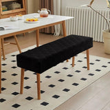 Stretch Dining Bench Covers, Waterproof Stretch Jacquard Bench Seat Protector Cover, Rectangular Bench Cover for Bedrooms, Living Rooms, Kitchens, Removable,Black