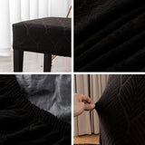 Stretch Dining Bench Covers, Waterproof Stretch Jacquard Bench Seat Protector Cover, Rectangular Bench Cover for Bedrooms, Living Rooms, Kitchens, Removable,Black