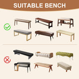 Stretch Dining Bench Covers, Waterproof Stretch Jacquard Bench Seat Protector Cover, Rectangular Bench Cover for Bedrooms, Living Rooms, Kitchens, Removable,Black