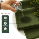 Frayed Cotton Cloth Dinner Napkin Set of 4 | Fringe Table Linen Napkins Rustic Farmhouse Soft Durable Fabric – Ideal for Wedding Parties Farmhouse & Kitchen Decor 18x18 Inch – Olive Green