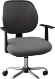 Chair Cover, Stretch Universal Rotating Rolling Desk Chair Slipcover, 2PCS Stretchable Office Chair Seat Protector (Gray)