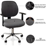 Chair Cover, Stretch Universal Rotating Rolling Desk Chair Slipcover, 2PCS Stretchable Office Chair Seat Protector (Gray)