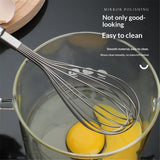 304 stainless steel egg beater, home baking cream mixer, manual egg beater, cake cream stirrer  for Hand Mixing, Blending Sauce (Small)
