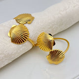 Fall Napkin Rings Set of 8, Napkins Holders Rings for Holiday Party Dinner Wedding Banquet Dinning Table Settings - (Golden)