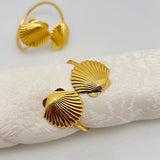 Fall Napkin Rings Set of 8, Napkins Holders Rings for Holiday Party Dinner Wedding Banquet Dinning Table Settings - (Golden)