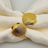 Fall Napkin Rings Set of 8, Napkins Holders Rings for Holiday Party Dinner Wedding Banquet Dinning Table Settings - (Golden)