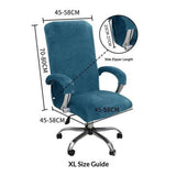 Stretchable office computer chair cover conforms to ergonomics - Executive swivel chair for home office use, peacock blue, XL