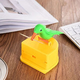 Creative Smart Bird Toothpick Holder Yellow Bird Green Bottom Box