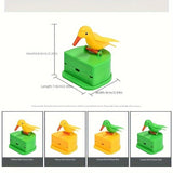 Creative Smart Bird Toothpick Holder Yellow Bird Green Bottom Box