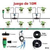 Drip Irrigation Kit for Garden and Patio with 4 Paths and 8L Automatic for Potted Plants and Green Plastic Lawn for Indoor and Outdoor Use