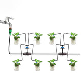 Drip Irrigation Kit for Garden and Patio with 4 Paths and 8L Automatic for Potted Plants and Green Plastic Lawn for Indoor and Outdoor Use