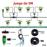 Drip Irrigation Kit for Garden and Patio with 4 Paths and 8L Automatic for Potted Plants and Green Plastic Lawn for Indoor and Outdoor Use
