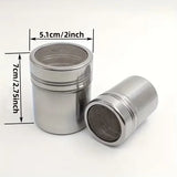 1Pcs Stainless Steel Powder Sugar Shaker Duster with Lid, Fine Mesh Shaker Powder Cans for baking soda Cocoa Cornstarch Coffee Flour ect