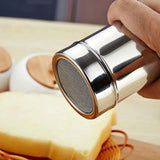 1Pcs Stainless Steel Powder Sugar Shaker Duster with Lid, Fine Mesh Shaker Powder Cans for baking soda Cocoa Cornstarch Coffee Flour ect