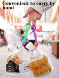 3Pcs Yellow Purple Green Food Sealing Clips Set, Colorful Reusable Plastic Snack Bag Fresh Keep Clips