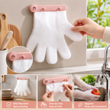 Kitchen Wall Hanging Glove Organizer Set, 100Pcs Lazy Disposable Gloves with 1pc Pink Glove Clip Rack for Restaurant, Hotel, Household Cleaning