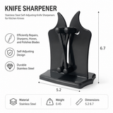 Knife Sharpener - Stainless Steel & Tungsten Carbide Self-Adjusting Knife Sharpeners for Kitchen Knives, Efficiently Repairs, Sharpens, Hones, and Polishes Blades(Black)
