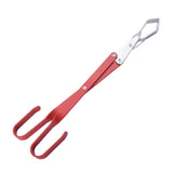 Charcoal Clip Small Long Bbq Tongs with Wood Handle, Metal Barbecue Clip for Grilling and Outdoor Camping Bonfire Accessories