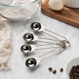 4-Piece Stainless Steel Measuring Spoons Set – Durable and Accurate Kitchen Measuring Tools for Baking and Cooking