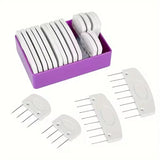 20Pcs Knit Blockers Pins Kit, White Knit Blocking Combs Kit for Blocking Knitting Mats Crochet Projects Lace Needlework Sewing Tool Device