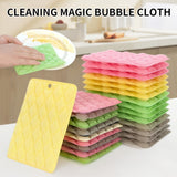 9pcs Multi-Purpose Magic Cleaning Sponge Cloth, Dual-Sided Scratch-Free with Non-Slip Handle, for Kitchen & Car, Random Color