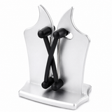 Knife Sharpener - Stainless Steel & Tungsten Carbide Self-Adjusting Knife Sharpeners for Kitchen Knives, Efficiently Repairs, Sharpens, Hones, and Polishes Blades(Sliver)