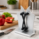 Knife Sharpener - Stainless Steel & Tungsten Carbide Self-Adjusting Knife Sharpeners for Kitchen Knives, Efficiently Repairs, Sharpens, Hones, and Polishes Blades(Sliver)