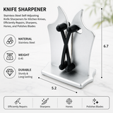 Knife Sharpener - Stainless Steel & Tungsten Carbide Self-Adjusting Knife Sharpeners for Kitchen Knives, Efficiently Repairs, Sharpens, Hones, and Polishes Blades(Sliver)