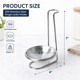 304 Stainless Steel Single Ladle Holder Vertical Spoon Rest Cooking Utensils Stand with 4.3 inch bowl