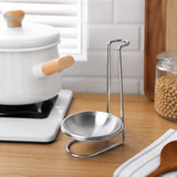 304 Stainless Steel Single Ladle Holder Vertical Spoon Rest Cooking Utensils Stand with 4.3 inch bowl
