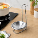 304 Stainless Steel Single Ladle Holder Vertical Spoon Rest Cooking Utensils Stand with 4.3 inch bowl