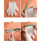 Kitchen Wall Hanging Glove Organizer Set, 200Pcs Lazy Disposable Gloves with 1pc Green Glove Clip Rack for Restaurant, Hotel, Household Cleaning