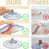 Large Suction Cup with Screws 3.4"/85mm Plastic Suction Pads 4 Pack Clear PVC Sucker Pads with M8 Screw Nut Extra Strong Adhesive Glass Suction Holder