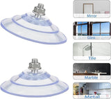Large Suction Cup with Screws 3.4"/85mm Plastic Suction Pads 4 Pack Clear PVC Sucker Pads with M8 Screw Nut Extra Strong Adhesive Glass Suction Holder