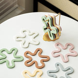 5Pc Flower Silicone Heat Insulation Cup Mat, Asymmetrical Pattern Pot Holder For Picnic BBQ Kitchen