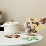 5Pc Flower Silicone Heat Insulation Cup Mat, Asymmetrical Pattern Pot Holder For Picnic BBQ Kitchen