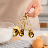 4-Piece Gold Stainless Steel Measuring Spoons Set – Durable and Stylish Kitchen Measuring Tools for Precise Baking and Cooking