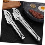 2 Pcs Stainless Steel Barbecue Clamps Set, Small and Large Bbq Tongs for Steak and Bread, Heat-resistant Food Tongs for Grilling and Cooking, Kitchen Utensils for Outdoor Barbecue