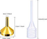 10 Pack Small Metal Funnels with 2 Pack Mini Pipette for Filling Small Mini Bottles or Containers, Atomizers, Perfume, Liquid (Silver and Gold)