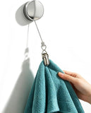Extendable Towel Holder for Bathroom, Retractable Hand Towel Hook, Adhesive Stainless Steel Towel Clip Hanger Over the Door, Space-Saving RV Accessories for Kitchen, Bath, Cabinet