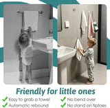 Extendable Towel Holder for Bathroom, Retractable Hand Towel Hook, Adhesive Stainless Steel Towel Clip Hanger Over the Door, Space-Saving RV Accessories for Kitchen, Bath, Cabinet