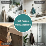 Extendable Towel Holder for Bathroom, Retractable Hand Towel Hook, Adhesive Stainless Steel Towel Clip Hanger Over the Door, Space-Saving RV Accessories for Kitchen, Bath, Cabinet