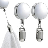 2PCS Kitchen Towel Clips, Expandable Towel Holder, Towel Grabber, Towel Clips for Bathroom, No Drill Installation, Durable Material for Kitchen and Bathroom Organization