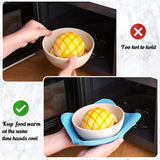 Microwave Insulating Sleeves & Holders for Hot Bowls, Set of 4, Protect Hands from Heat, Safe Bowl Cozy, Multipurpose Heat Proof Plate Holder (Red, Green, Yellow, Blue)