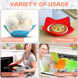 Microwave Insulating Sleeves & Holders for Hot Bowls, Set of 4, Protect Hands from Heat, Safe Bowl Cozy, Multipurpose Heat Proof Plate Holder (Red, Green, Yellow, Blue)