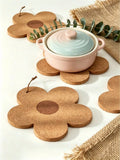 1Pc M Size 10cm Flower Wooden Heat Resistant Insulation Mat, Table Pot Pad For Wedding Christmas Gift
